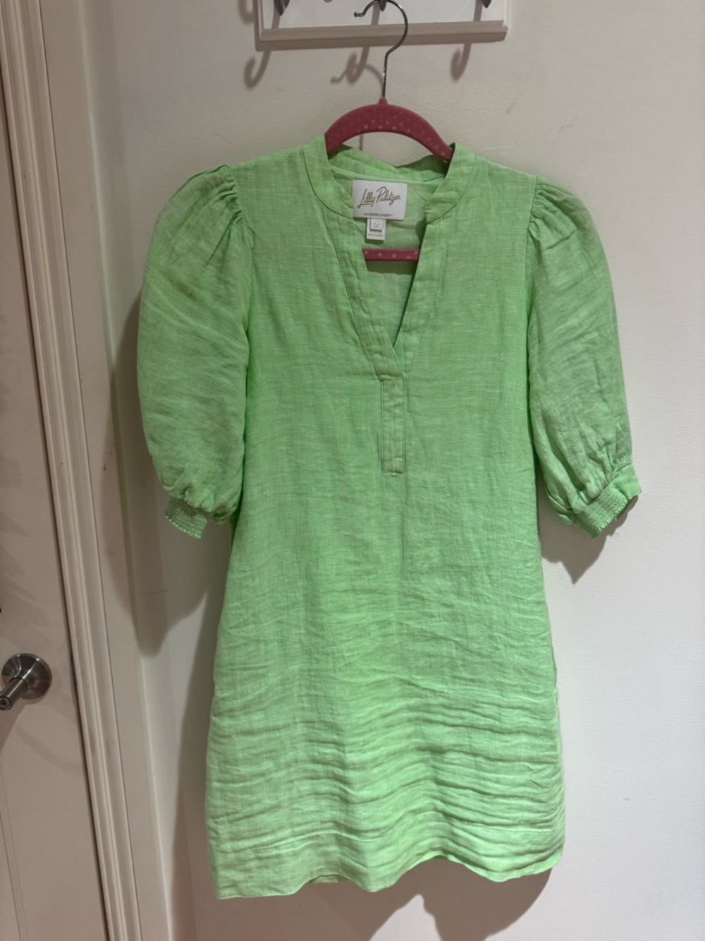 Lilly Pulitzer mialeigh linen dress  lime green